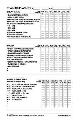 TRAINING SESSION PLANNER