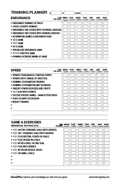 TRAINING SESSION PLANNER