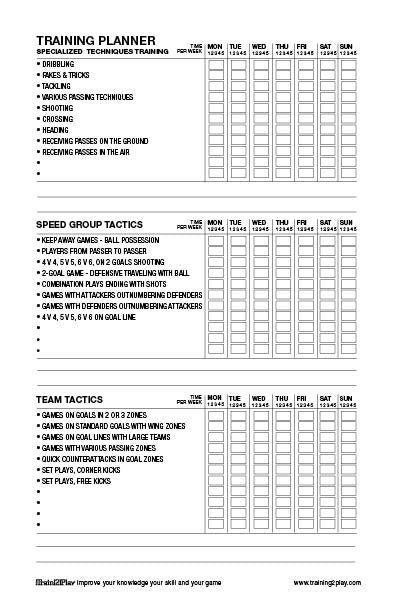 TRAINING SESSION PLANNER